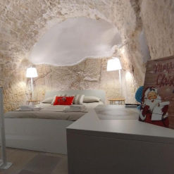 Dettagli di lusso nella camera di Cà Giò a Ostuni, Puglia